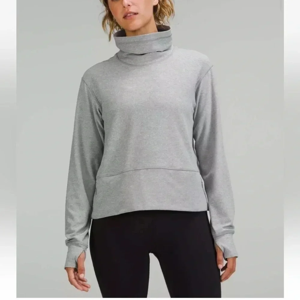 Lululemon Ready to Rulu Pullover Heathered Raceway Grey Sweatshirt Athleisure 8
